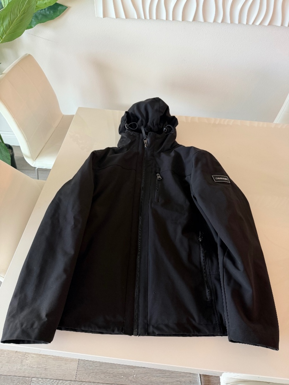 Calvin Klein Men's Black Sherpa Lined Hooded Softshell Jacket